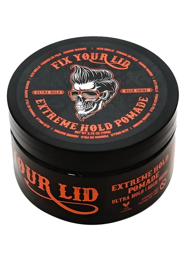 Fix Your Lid Extreme Hold Hair Pomade For Men - High Shine Water Based Hair Gel 3.75 oz - Easy To Wash Out - Image 1