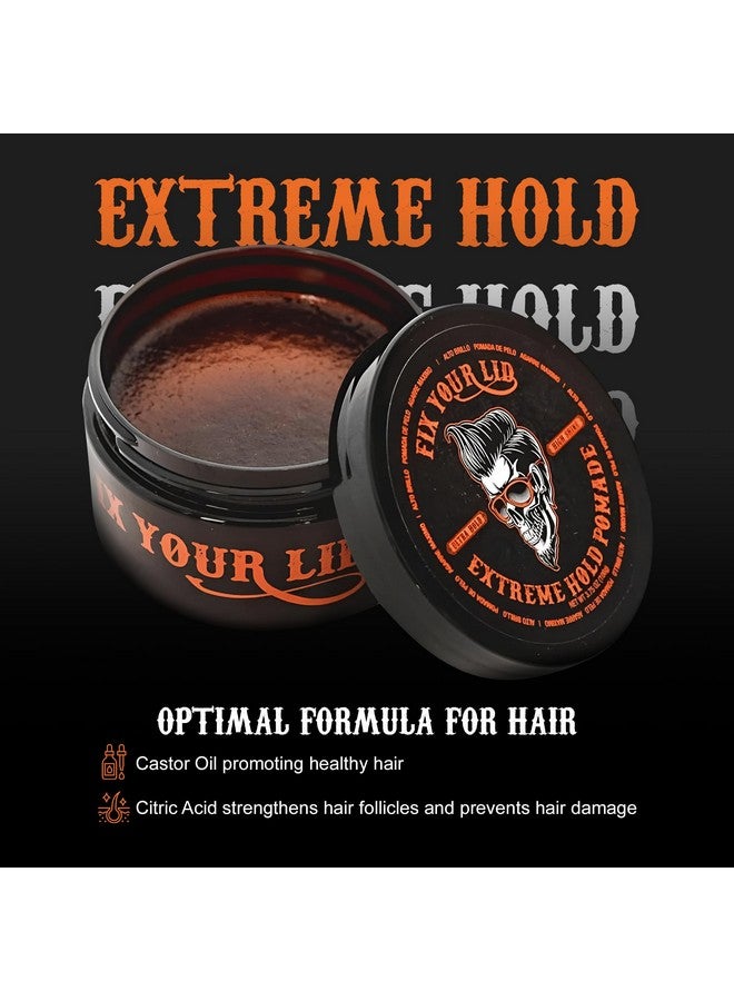 Fix Your Lid Extreme Hold Hair Pomade For Men - High Shine Water Based Hair Gel 3.75 oz - Easy To Wash Out - Image 4