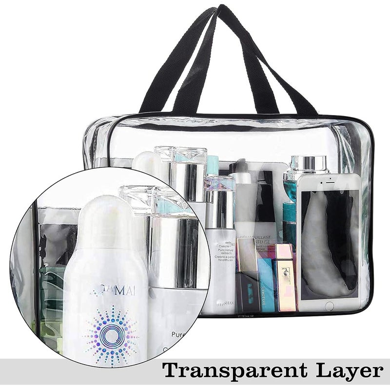 TULMAN 4 Pack PVC Transparent Travel Toiletry Bag  Cosmetic Makeup Organizer Handbag  Kids Toy Storage Convenient Storage Solution for Travel  Home Use  30x22x8 CM - Image 4