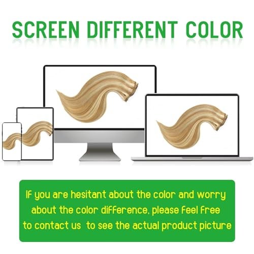LORIEN Clip in Hair Extensions Real Human Hair, 18 Inch 100g,18/613 Dark Blonde Highlighted Bleach Blonde, Clip in 100% Brazilian Remy Human Hair Extensions 8pcs Per Set with 18 Clips Double Weft - Image 5
