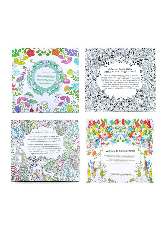 4 x 24 Page Stress Relief Hand Drawn Coloring Book Small Size 18.5*18.5cm  - Image 2