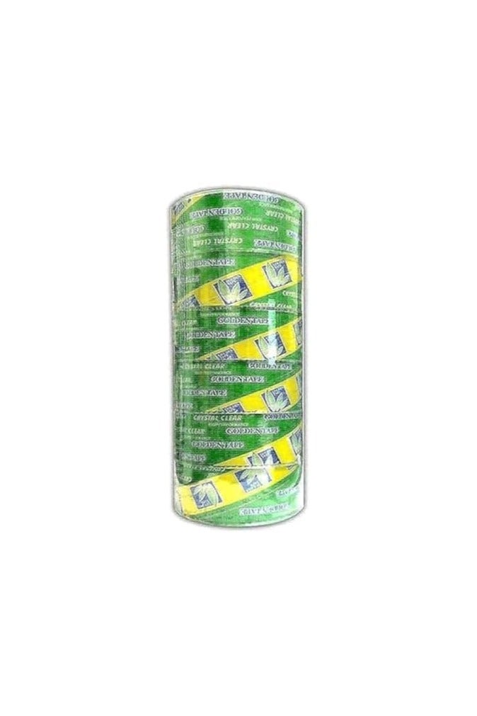 Crystal Pack of 6 Crystal Clear Adhesive Tapes — 100 meters length, 4.5 cm width.