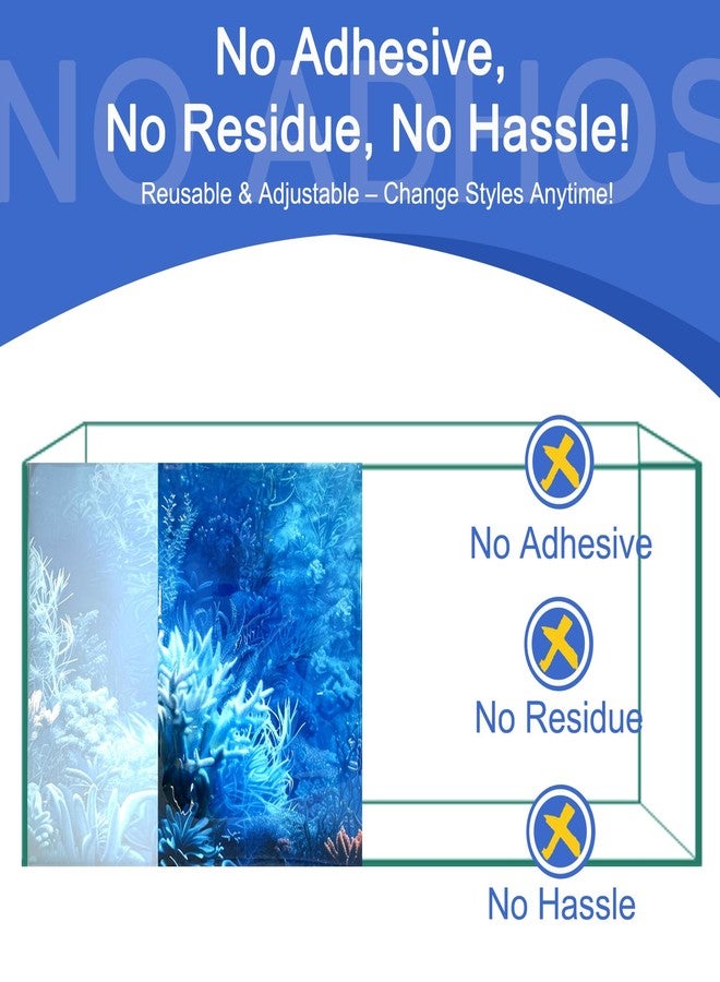 CICK SEED Aquarium Background & Fish Tank Background - Ultra HD Static Cling, No Tape, No Residue, Vibrant Underwater Scenery for Stunning Aquarium Decorations, Blue Ocean Theme 17.7 X 47.2 Inches - Image 3