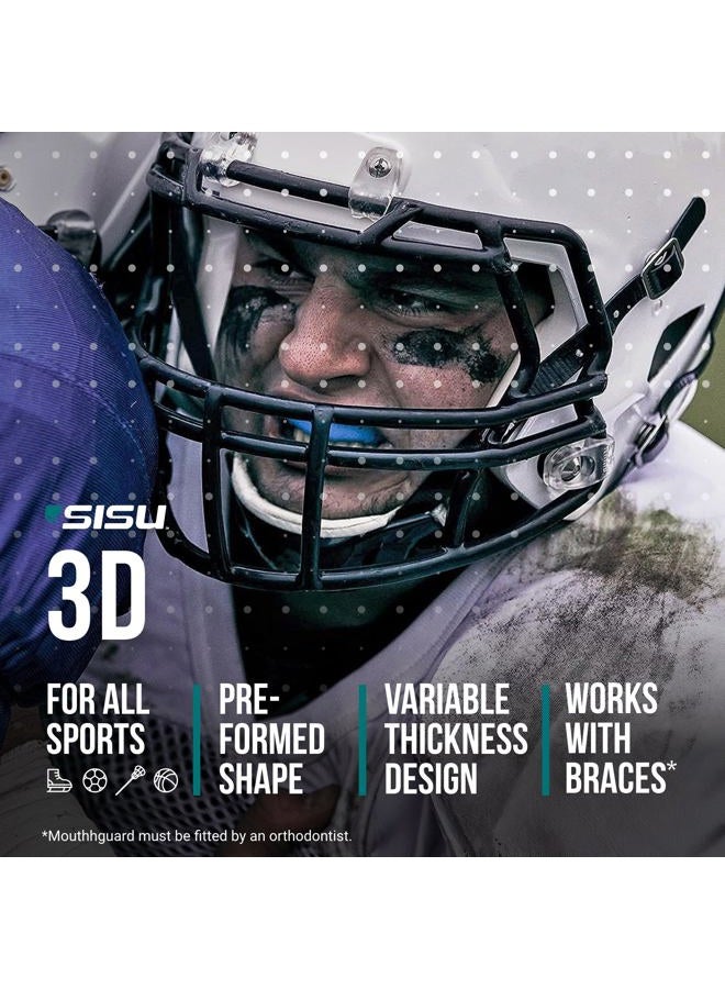 SISU 3D Youth Mouthguard Charcoal Black Preformed Easy Fit Protection for Lacrosse, Football, Hockey, Team Sports, Removable up to 20 Times, Non-Toxic - Image 1