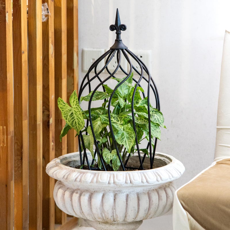 GOOOXIM 23-Inch Metal Obelisk Trellis for Climbing Plants | Sturdy Iron Design, Ideal for Outdoor Roses and Potted Vines | Easy Assembly, Compact Vertical Garden Decor for Indoor & Outdoor Use - Image 5