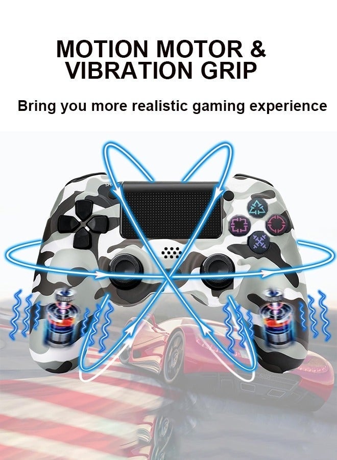 Bukela Wireless Controller for PlayStation 4, Bluetooth High-Performance Gamepad with Dual Motor Feedback - Camo Gray - Image 4