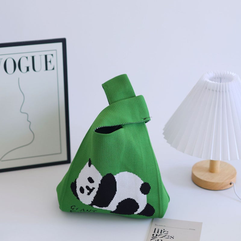 Panda Knitted Bag Handbag Souvenir Bucket Versatile Bag Various Options Lightweight Matching - Image 2