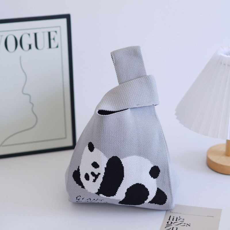 Panda Knitted Bag Handbag Souvenir Bucket Versatile Bag Various Options Lightweight Matching - Image 5