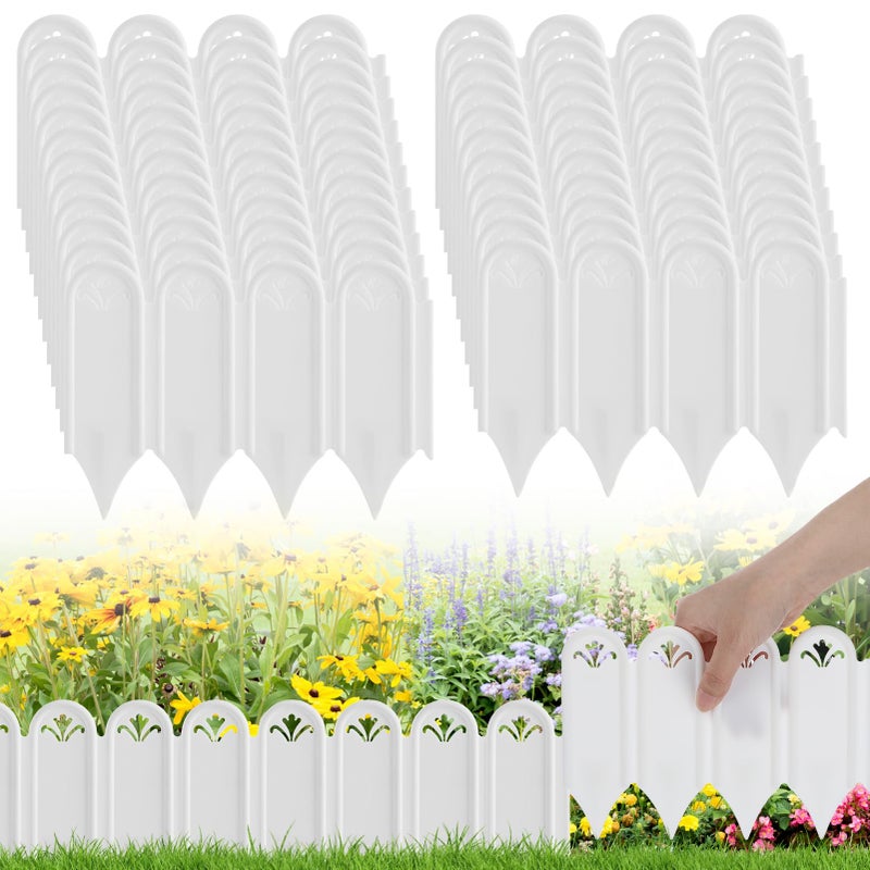 Alphatool Connectable Garden Landscape Edging 15ft Total Length No Need Digging Lawn Fence Border for Dividing Yard Flower Bed Areas Included 23pcs 83 L x 59 H White Panels - Image 2