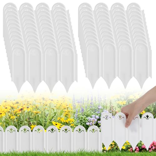 Alphatool Connectable Garden Landscape Edging 15ft Total Length No Need Digging Lawn Fence Border for Dividing Yard Flower Bed Areas Included 23pcs 83 L x 59 H White Panels - Image 1