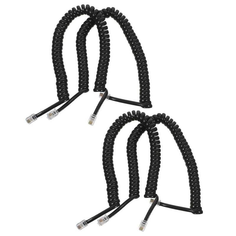 4 Coiled Telephone Cord Extension Connector for Landline Phone Home Office - Image 2