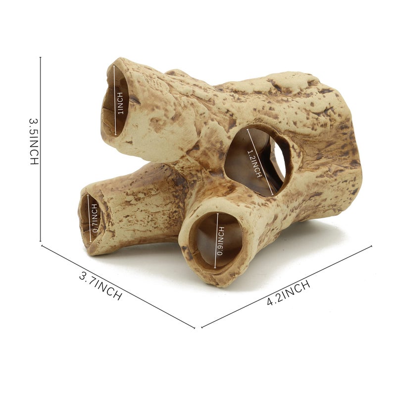 ALEGI Aquarium Cave Tree Stump Hole for Betta Fish, Shrimp, Cichlid Rock Cave Stone Betta Fish Hideout Cave Decorations (Styles 3) - Image 2