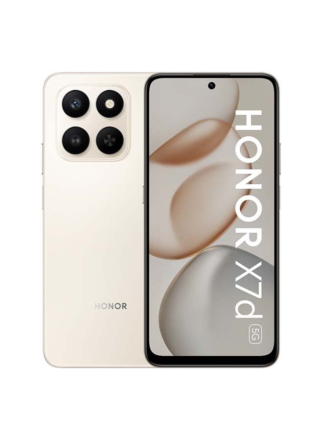 Honor X7d Dual SIM 6GB RAM 128B 5G Dessert Gold - Middle East Version - Image 1