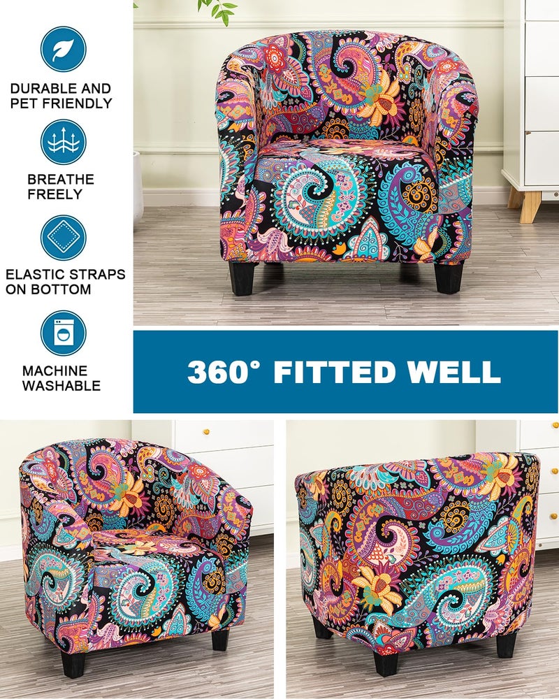 NILUOH Club Chair Slipcover 1-Piece Soft Stretch Barrel Chair Covers Tub Chair Cover Spandex Armchair Covers Furniture Protector for Bar Counter Living Room,Color 08 - Image 5