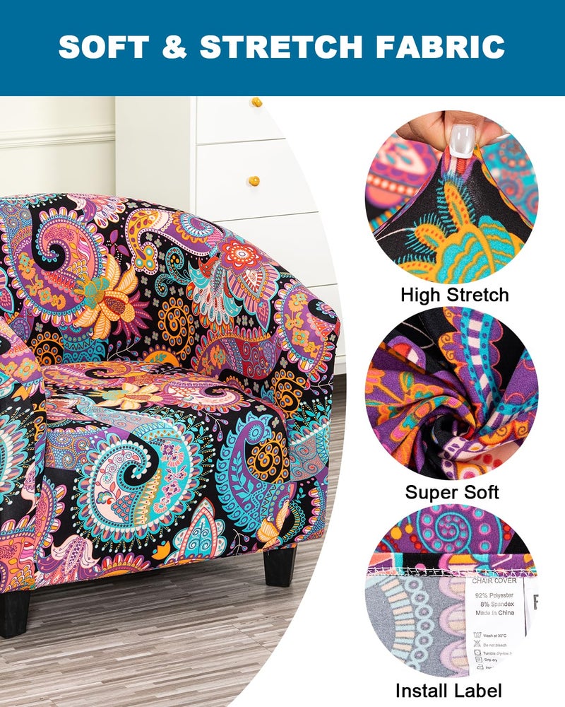 NILUOH Club Chair Slipcover 1-Piece Soft Stretch Barrel Chair Covers Tub Chair Cover Spandex Armchair Covers Furniture Protector for Bar Counter Living Room,Color 08 - Image 3