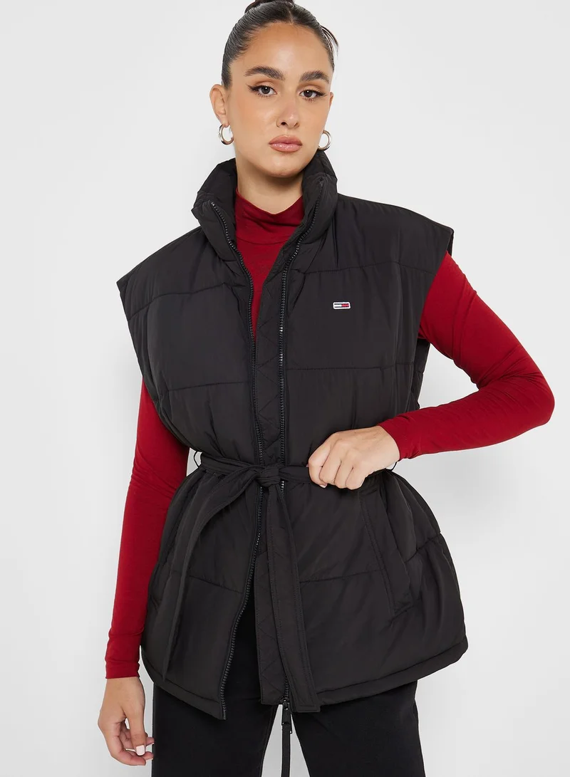 TOMMY JEANS Zip Through Belted Vest Jacket