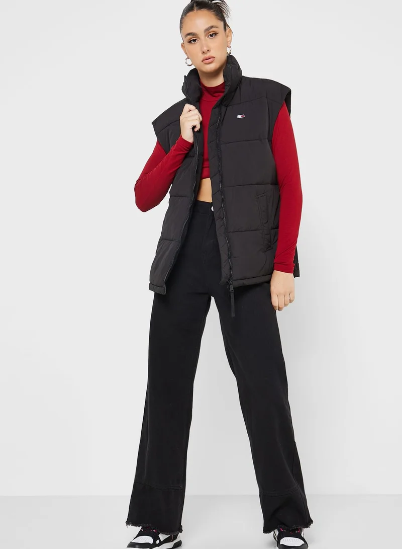 TOMMY JEANS Zip Through Belted Vest Jacket