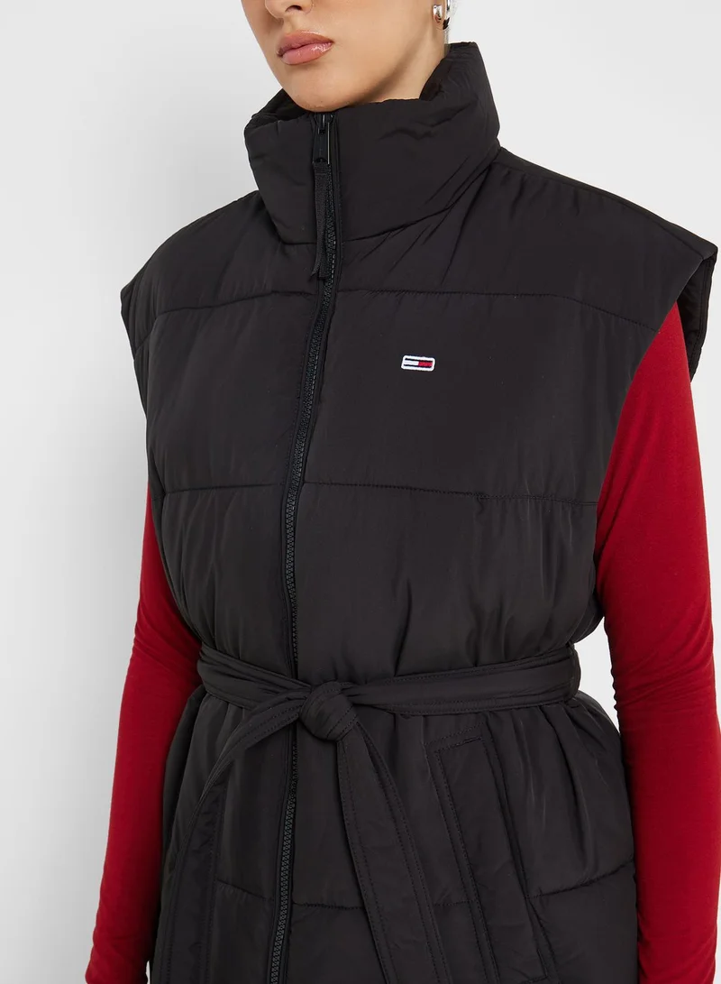 TOMMY JEANS Zip Through Belted Vest Jacket