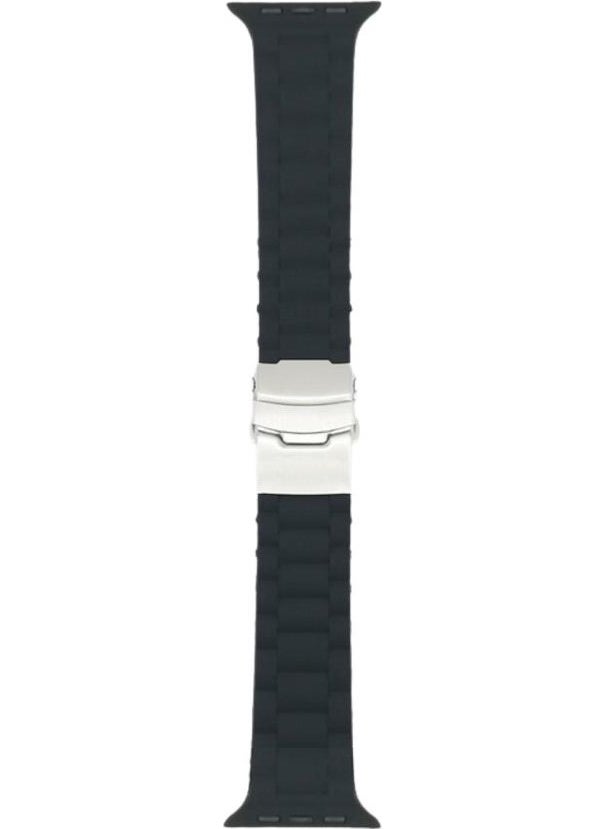 Techmaster Apple Watch Compatible 4 5 6 7 45MM 44MM 42MM Silicone Bracelet Loop Band  - Image 2