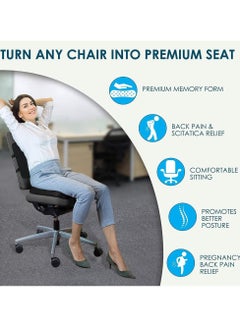 Cushion Seat, Cushion and Lumbar Support Pillow with 2 Adjustable Straps Relieve Pain for Lower Back, Tailbone, Sciatica, Hip, Apply to Office Chair, Car - pzsku/ZCA447C7EE781F61F51B1Z/45/_/1692849626/50dd9a02-a036-4329-a91e-8d02f17609f5