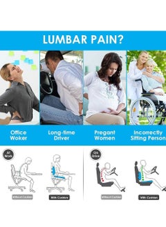 Cushion Seat, Cushion and Lumbar Support Pillow with 2 Adjustable Straps Relieve Pain for Lower Back, Tailbone, Sciatica, Hip, Apply to Office Chair, Car - pzsku/ZCA447C7EE781F61F51B1Z/45/_/1692849627/1aba3c61-4da8-46cf-8321-a4683647724b