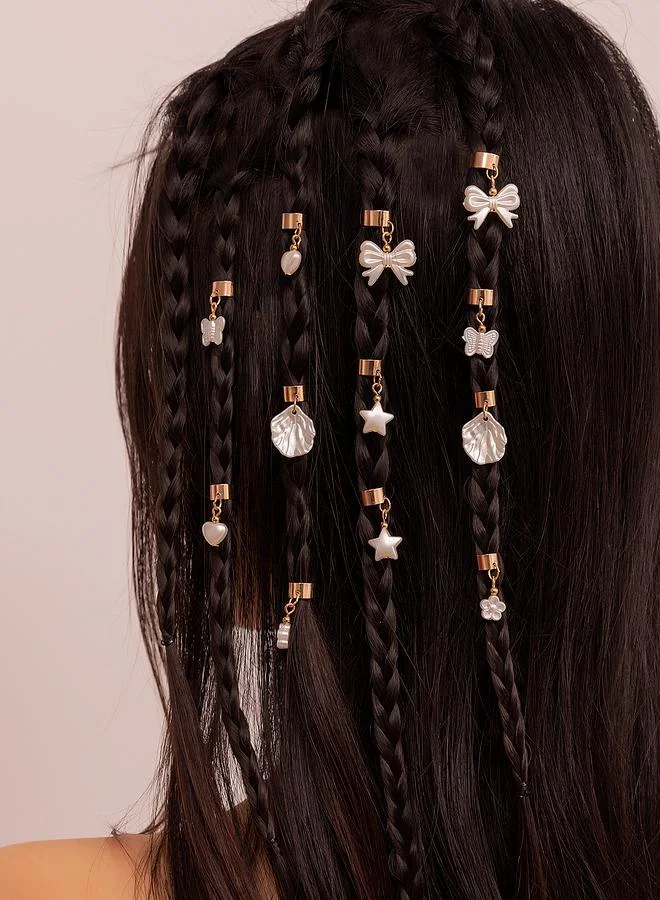 تايك تو Set of 12 - Bow Heart Hair Charms