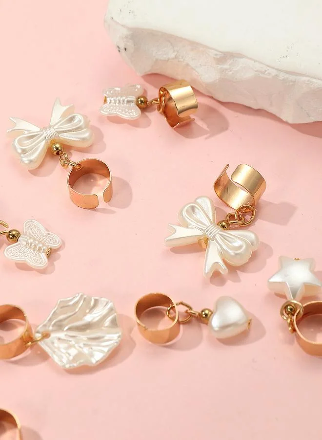 تايك تو Set of 12 - Bow Heart Hair Charms