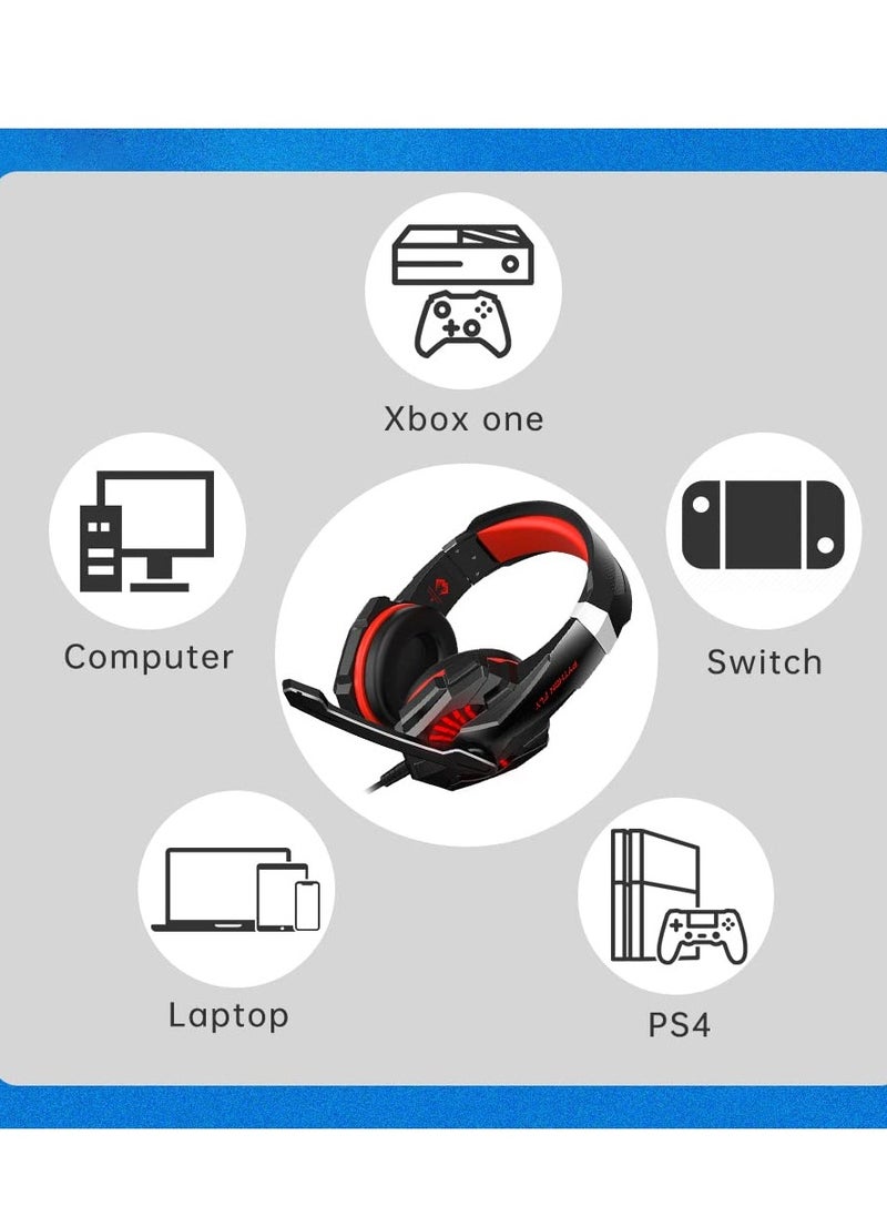 Python Fly G9000 Mini Wired Over Ear Gaming Headphones 7.1 Surround Sound Noise Isolating 120-degree Adjustable Mic 40mm Driver - for PC, PS5, Xbox, Mobiles, Tablets, Laptops  - Image 3