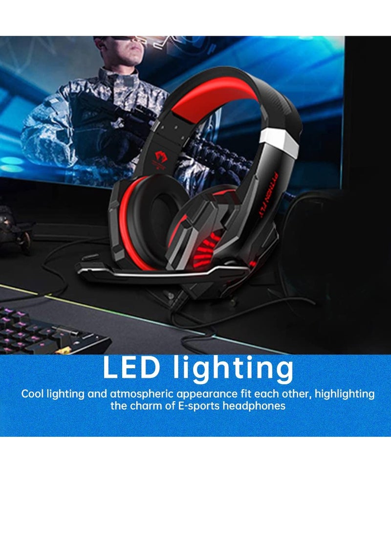 Python Fly G9000 Mini Wired Over Ear Gaming Headphones 7.1 Surround Sound Noise Isolating 120-degree Adjustable Mic 40mm Driver - for PC, PS5, Xbox, Mobiles, Tablets, Laptops  - Image 2