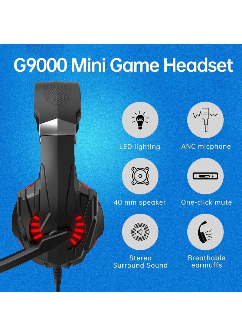 Python Fly G9000 Mini Wired Over Ear Gaming Headphones 7.1 Surround Sound Noise Isolating 120-degree Adjustable Mic 40mm Driver - for PC, PS5, Xbox, Mobiles, Tablets, Laptops  - Image 4