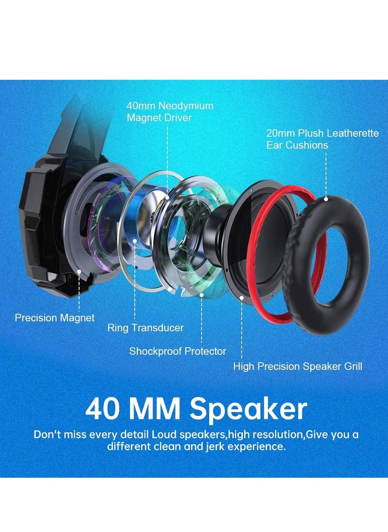 Python Fly G9000 Mini Wired Over Ear Gaming Headphones 7.1 Surround Sound Noise Isolating 120-degree Adjustable Mic 40mm Driver - for PC, PS5, Xbox, Mobiles, Tablets, Laptops  - Image 5