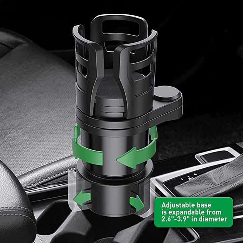 2-in-1 Car Cup Holder Expander Adapter Multifunctional Drinks Bottle Holder 360° Rotating Adjustable Base for Coffee Beverage Bottles Snack - Image 4