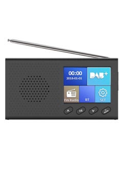 راديو FM رقمي لاسلكي مزود بشاشة LCD وتقنية بلوتوث K14123 أسود