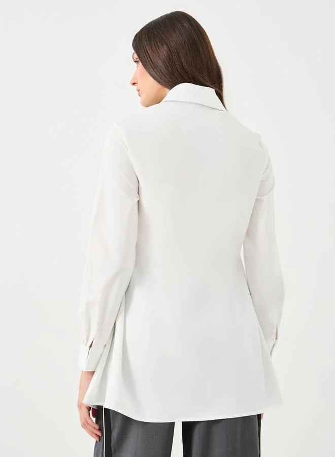 Styli Styli Button-Down Long Sleeve Plain Shirt