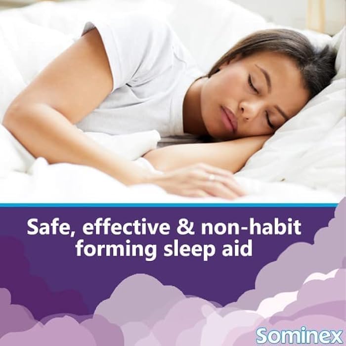 Sominex Maximum Strength Night Time Sleep-Aid | Diphenhydramine HCI | 16-Caplets per Pack | 3-Pack - Image 4