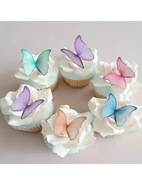 24Pieces of Edible Paper Butterflies,Cake And Cupcake Decorations,Cake,Dessert And Cupcake Accessories And Decor,Holiday And Party Accessories,Multi-Color