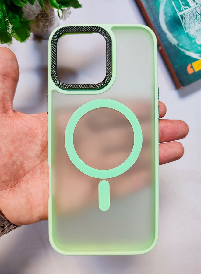 Matte Magnetic Back Case For Iphone 16 Pro Max, Slim Hard Shockproof Scratch Resistant Cover, Compatible With MagSafe And Wireless Charger, Camera Lens Protection, Lightweight, Stylish Design For Men, Women, And Youth For Iphone 16 Pro Max - Light Green - Image 1