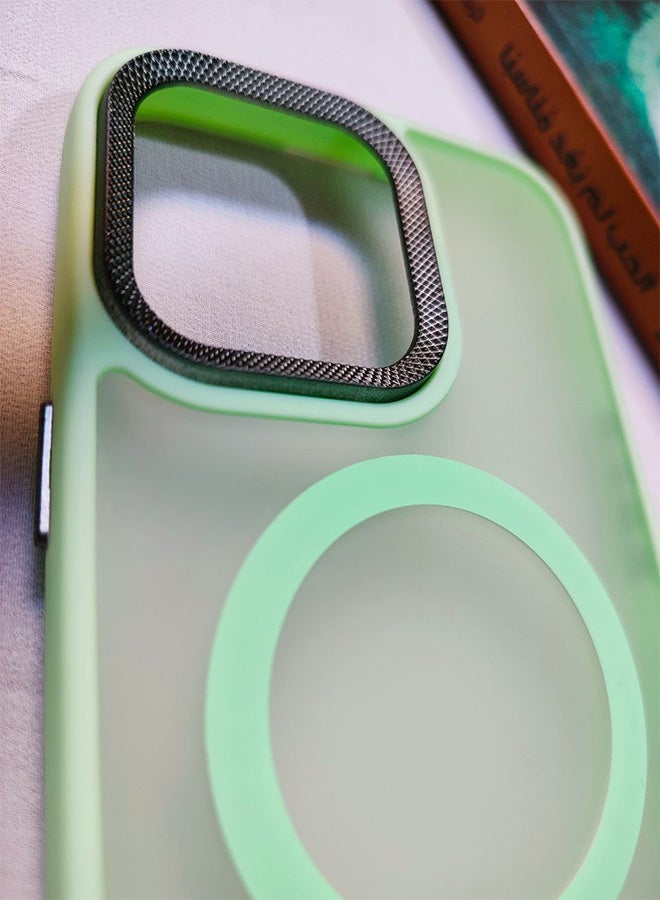 Matte Magnetic Back Case For Iphone 16 Pro Max, Slim Hard Shockproof Scratch Resistant Cover, Compatible With MagSafe And Wireless Charger, Camera Lens Protection, Lightweight, Stylish Design For Men, Women, And Youth For Iphone 16 Pro Max - Light Green - Image 2