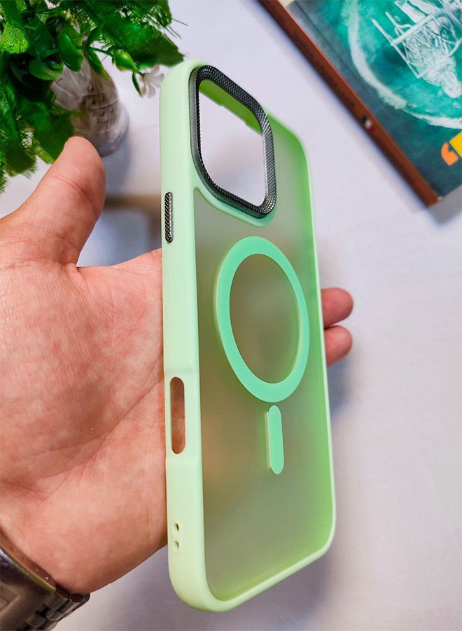 Matte Magnetic Back Case For Iphone 16 Pro Max, Slim Hard Shockproof Scratch Resistant Cover, Compatible With MagSafe And Wireless Charger, Camera Lens Protection, Lightweight, Stylish Design For Men, Women, And Youth For Iphone 16 Pro Max - Light Green - Image 5