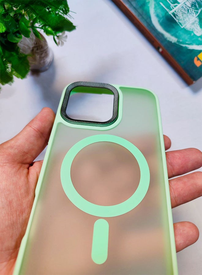Matte Magnetic Back Case For Iphone 16 Pro Max, Slim Hard Shockproof Scratch Resistant Cover, Compatible With MagSafe And Wireless Charger, Camera Lens Protection, Lightweight, Stylish Design For Men, Women, And Youth For Iphone 16 Pro Max - Light Green - Image 4