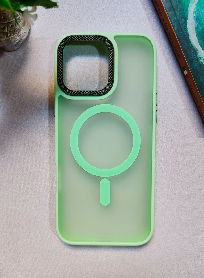 Matte Magnetic Back Case For Iphone 16 Pro Max, Slim Hard Shockproof Scratch Resistant Cover, Compatible With MagSafe And Wireless Charger, Camera Lens Protection, Lightweight, Stylish Design For Men, Women, And Youth For Iphone 16 Pro Max - Light Green - Image 3