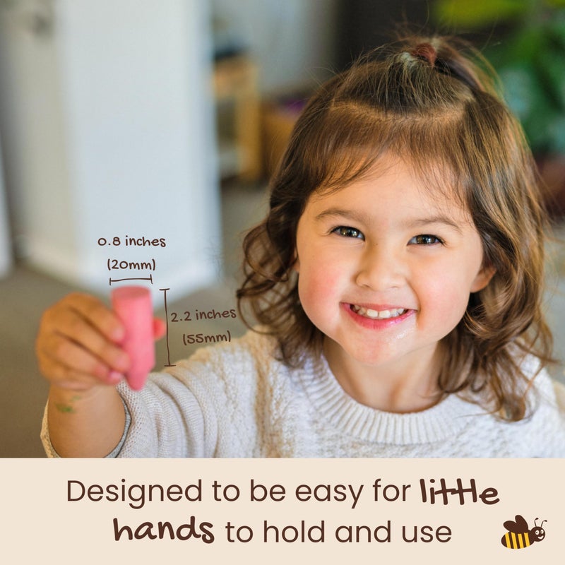 Honeysticks أقلام شمع العسل 100% شمع نحل نقي (12 عبوة) - أقلام غير سامة، آمنة للأطفال والرضع، مناسبة من عمر 1 سنة فما فوق، مصنوعة يدويًا في نيوزيلندا باستخدام شمع النحل الطبيعي وألوان غذائية، صديقة للبيئة. - Image 4