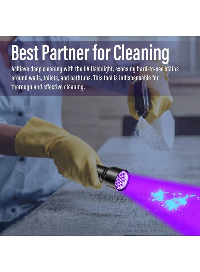 Rechoo UV Flashlight Black Light, 21 LED 395nm Ultraviolet Rechargeable Flashlights UV Light, Waterproof Portable BlackLight Flashlights for Pet Urine Detection, Dry Stains, Bed Bug, Fluorescent Agent - Image 2