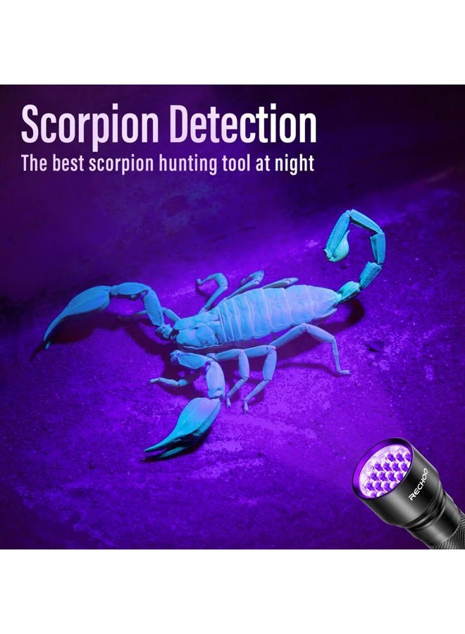 Rechoo UV Flashlight Black Light, 21 LED 395nm Ultraviolet Rechargeable Flashlights UV Light, Waterproof Portable BlackLight Flashlights for Pet Urine Detection, Dry Stains, Bed Bug, Fluorescent Agent - Image 5