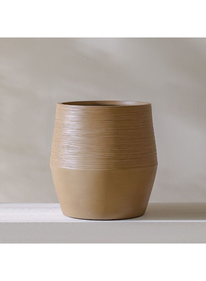 DANUBE HOME وعاء زراعة من الطين الليفي بلون التوب - كبير، خفيف الوزن ومقاوم للعوامل الجوية للنباتات الداخلية والخارجية، لون محايد أنيق للمنازل - 48.5×48.5×49 سم - Image 1