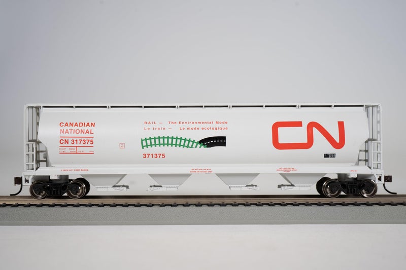 Bachmann Trains - Canadian 4 Bay Cylindrical Grain Hopper - CN Environmental - HO Scale, Grey, 8 - Image 2