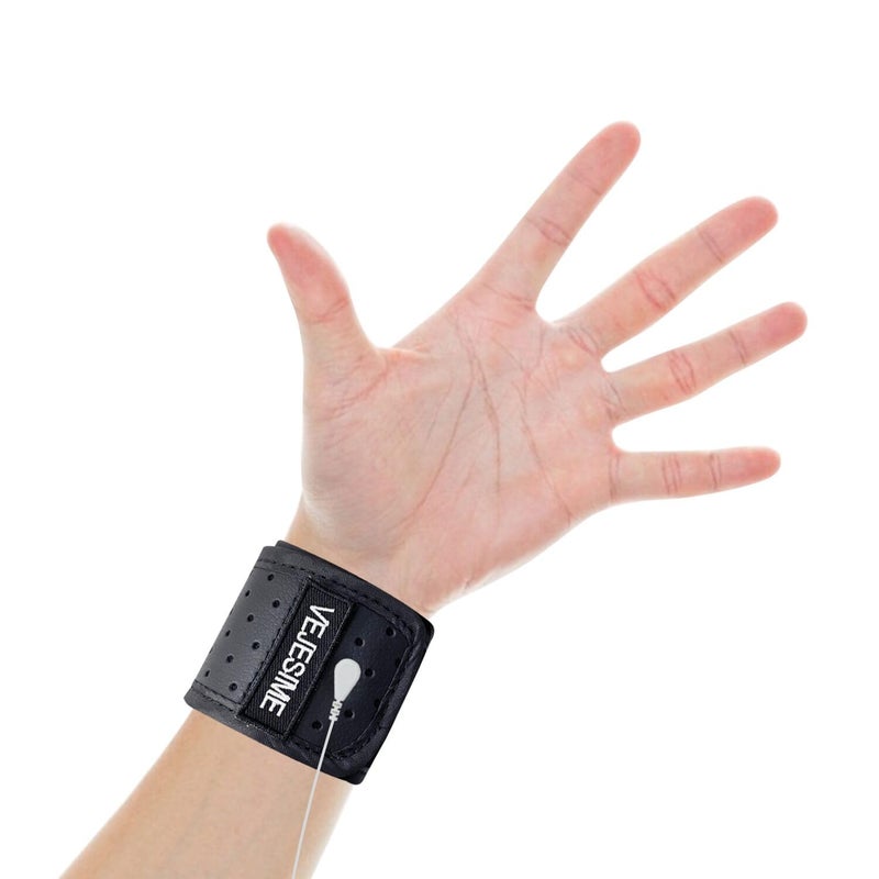 VEJESIME Grounding Strap, Grounding Wristband Protection for Men and Women, Grounding therapy wrist support brace, Grounding Conductive Carbon Leatherette for Better Sleep, Relieve Pain and Inflammation - Image 1