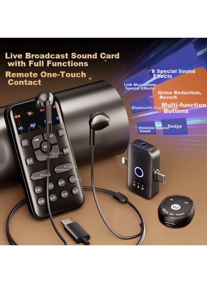 Soaiy Sa2 Live Sound Card Device Full Set Mobile Karaoke Artifact Earphone Microphone Integrated Machine Monitoring Headphone Professional Desktop Computer External Sound Changer Microphone Mixer Spec - Image 2