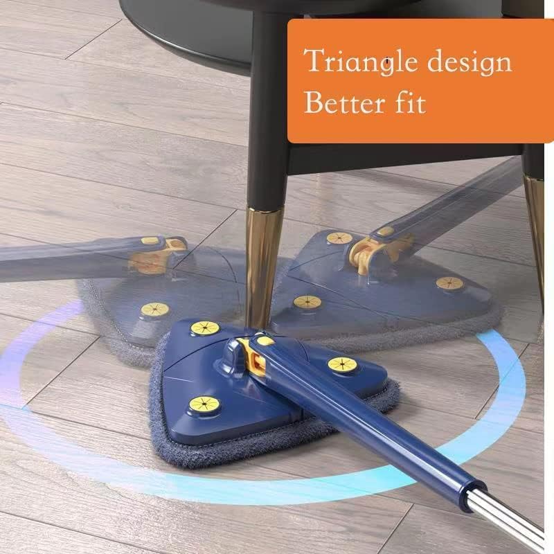 MOBISON MOBISON Special 360 Rotatable Adjustable Triangle Cleaning Mop with Stainless Steel Long Handle PushPull Squeezing Cleaning Mop Dry Wet Mop Floor Windows Ceiling Multicolor - Image 4