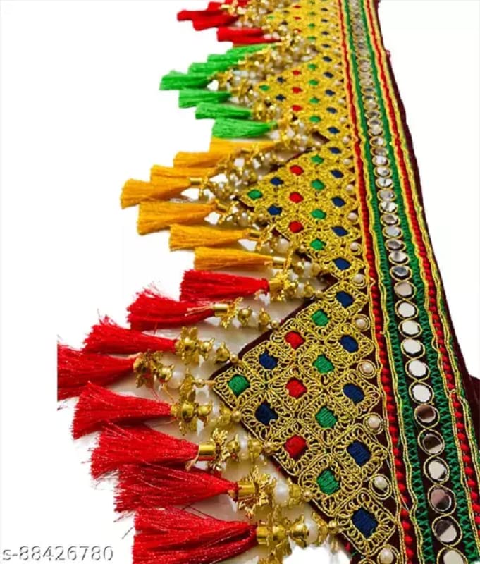 RR Crafts Tuski Crystal Cotton Less Handmade toran for door (37 Inch,Multicolor) - Image 4